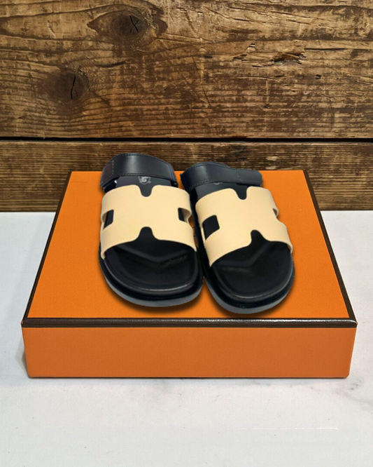 Sandale Hermes Femme BaigeXNoir โจ  d'รฉtรฉ 2024 ๐